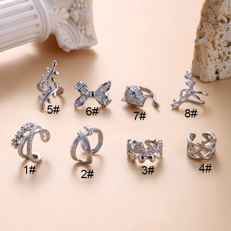 Fashion Personality Micro Inlaid Zircon Cartilage Without Ear Clip