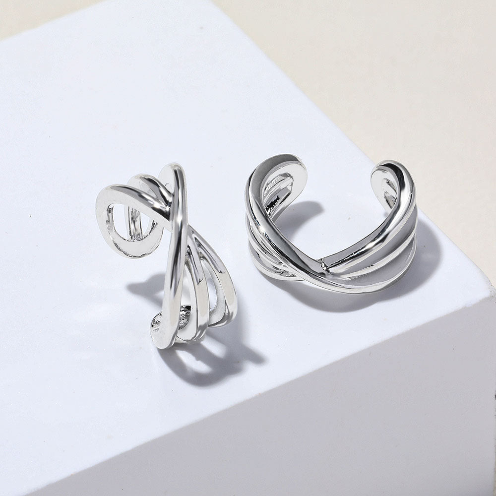 Fashion Retro Cross Lines Advanced Sense Simple Ear Clip