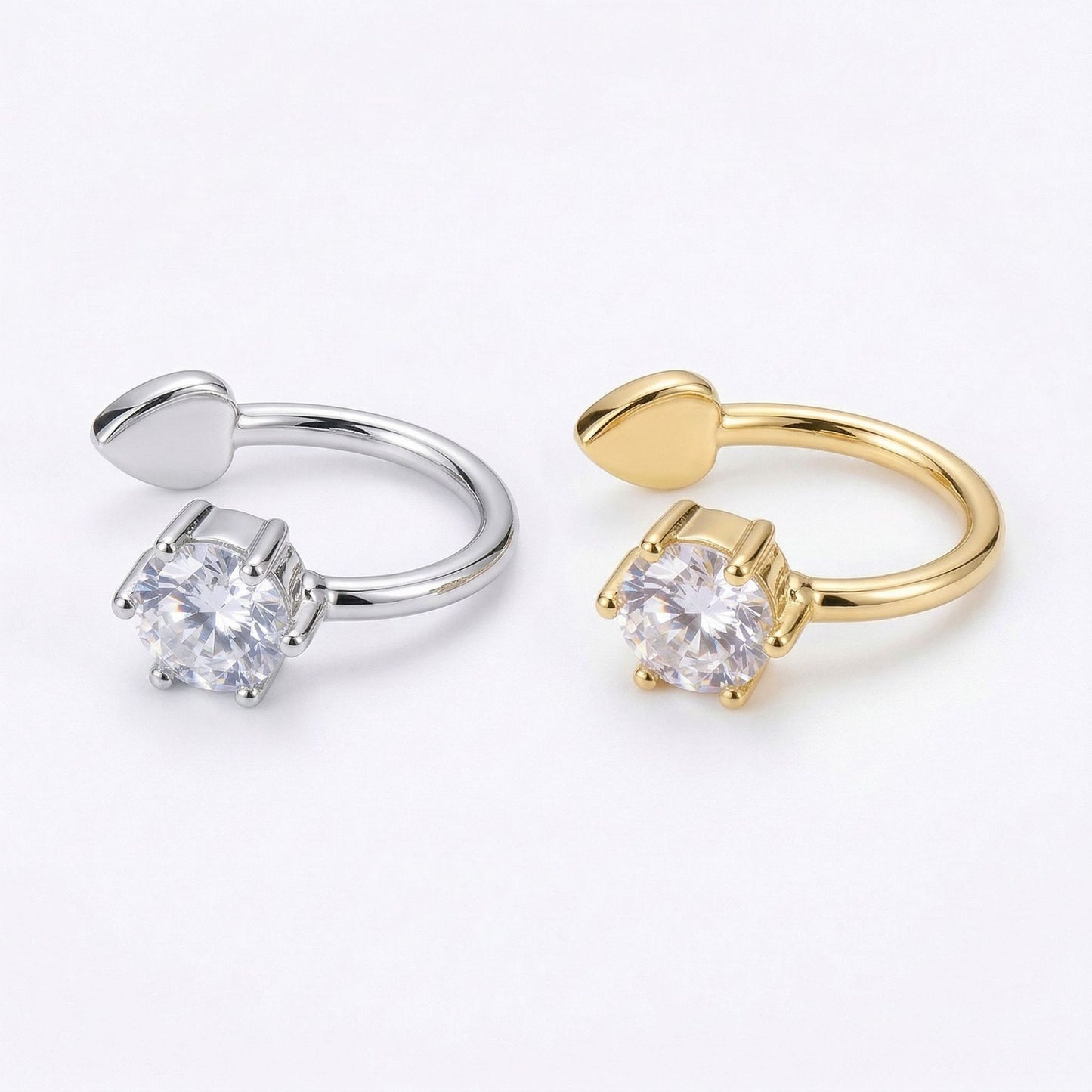 Copper Micro Inlaid Zircon Shaped Exquisite Versatile Without Ear Clip