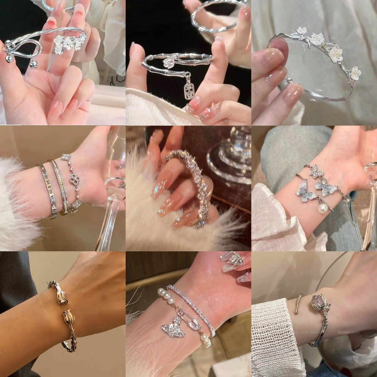 Women's High-grade Flash Zircon Simple Niche Exquisite Irregular Full Diamond Bracelet