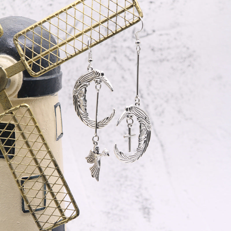 Punk Trendy Vintage Moon Angel Cross Ear Clip