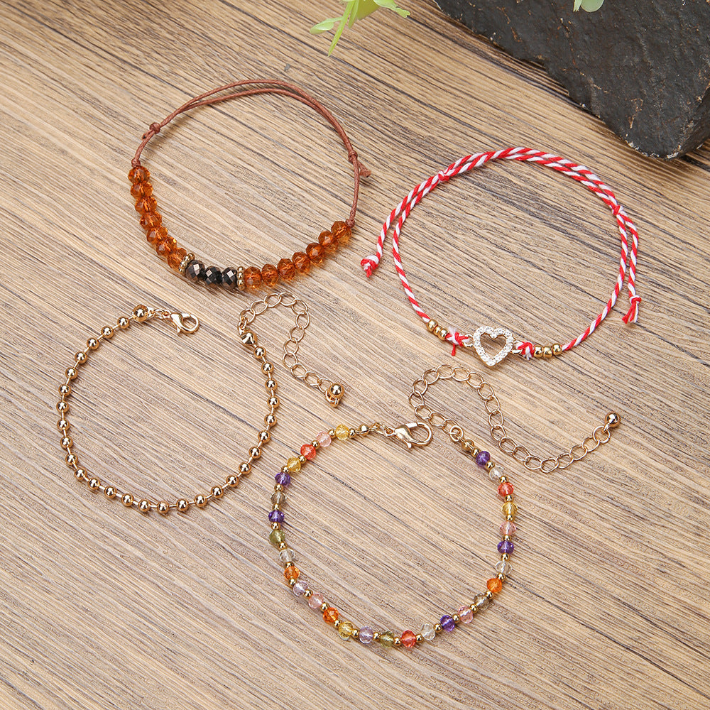 Micro Glass Bead Hand-woven Beads Female Bracelets