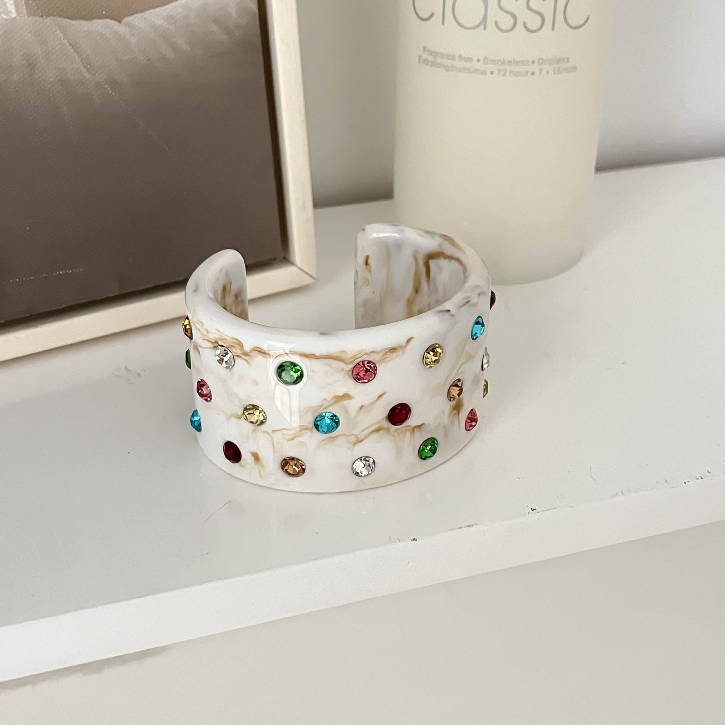 Women's Colorful Light Diamond Shaped Resin Cute Holiday Fresh Bracelet