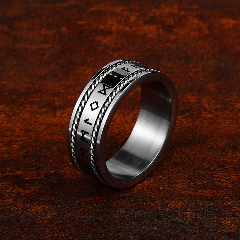 Men's Chain Letter Simplicity Nordic Retro Viking Rings