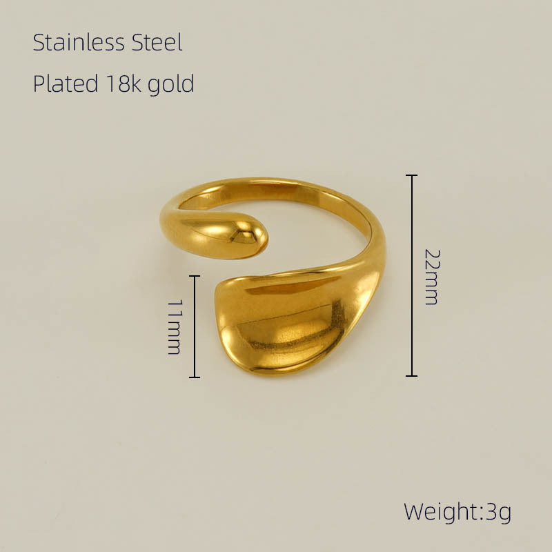 Stainless Steel Mirror Open Titanium Design Sense Rings