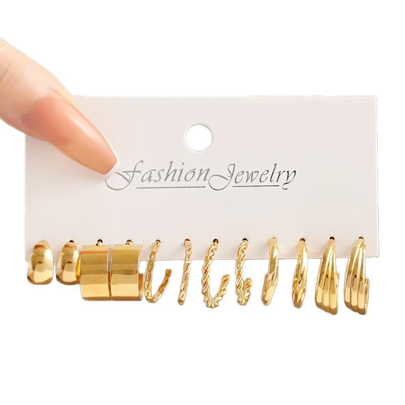 Metal High-grade Ear Square Geometric Vintage Earrings
