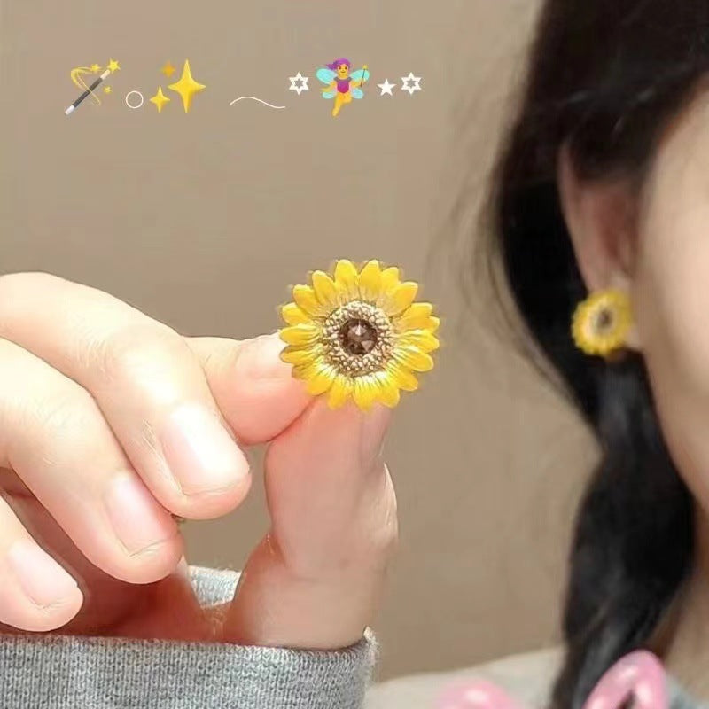 Vigorous Sunflower Flower Niche Temperament Fresh Sweet Mosquito Ear Clip