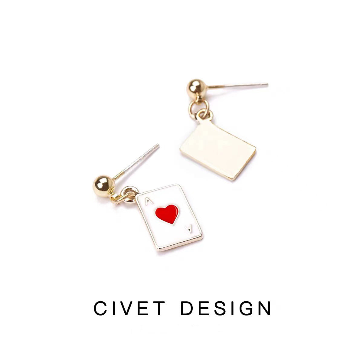 Poker Simple Ear Clip Short High-grade Stud Earrings