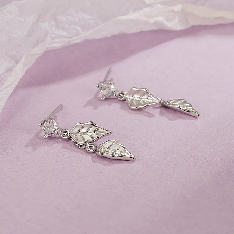 Boucles d'oreilles à pampilles élégantes pour femmes, Design Simple et frais, feuilles