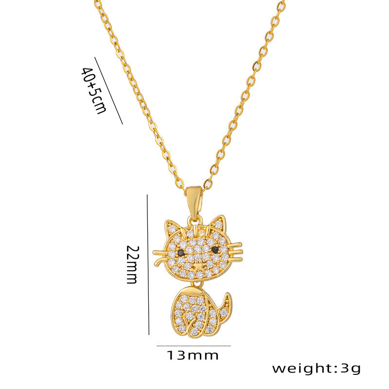Design Light Luxury Full Diamond Electroplated Real Necklace