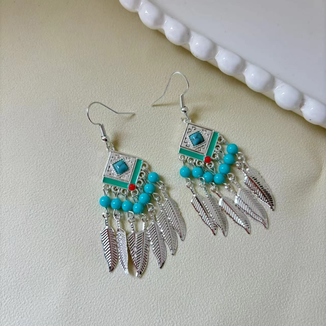 Bohemian Tassel Water Drop Summer Vacation Style Dopamine Earrings