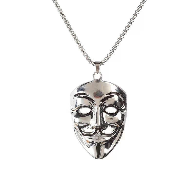 Femmes et hommes et masque pendentif mode et chaînes de pull colliers