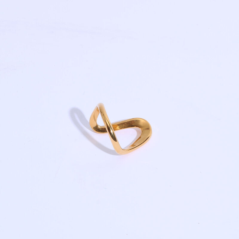 Exaggerated Geometry Titanium Steel Gold Plating Rings