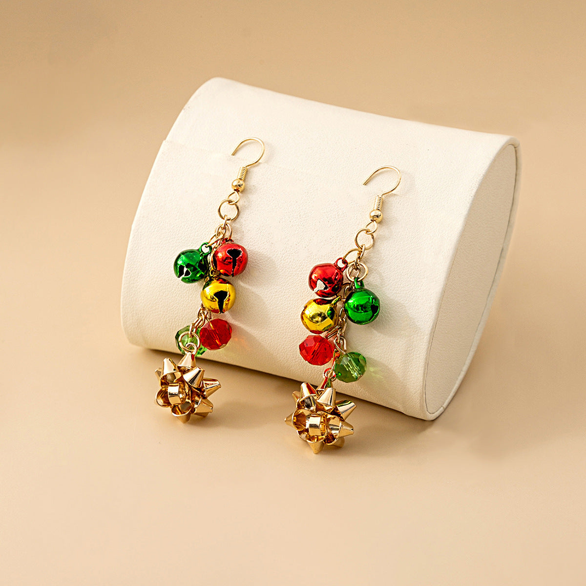 Red And Green Color Flower Creative Simple Earrings