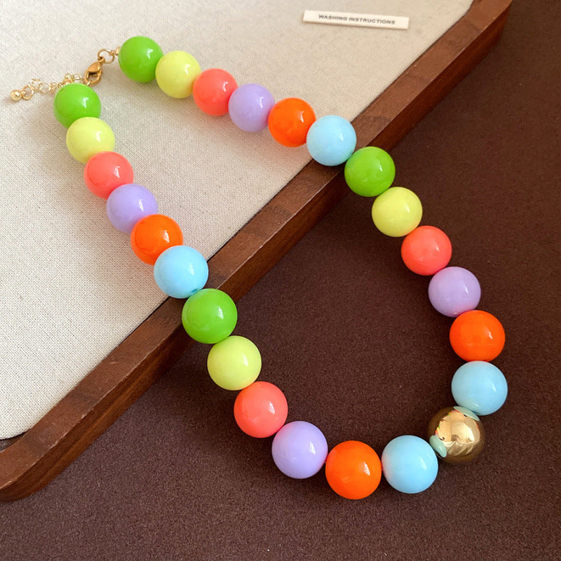 Dopamine Acrylic Beaded Sub Personality Light Luxury Bracelets