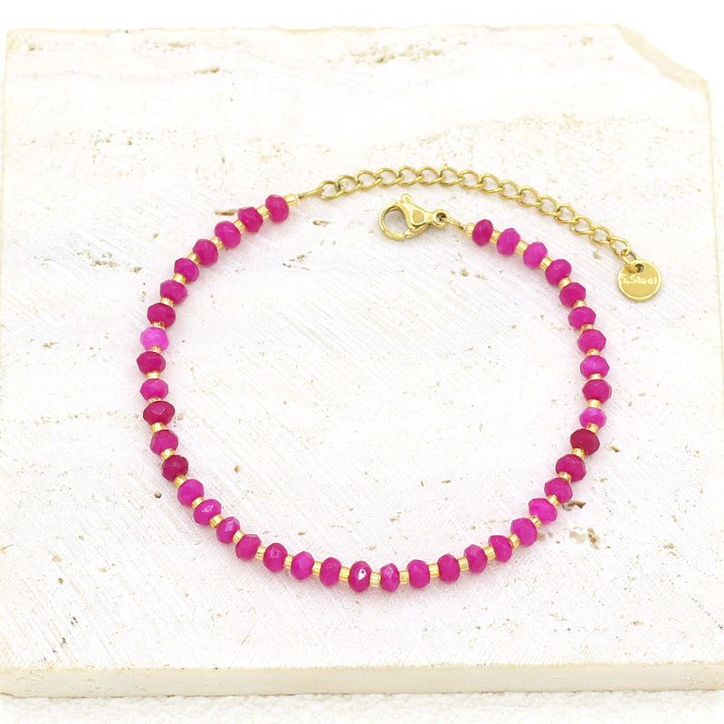 Women's Popular Freshwater Pearl Natural Stone Stainless Steel Electroplated Real Gold Bracelets