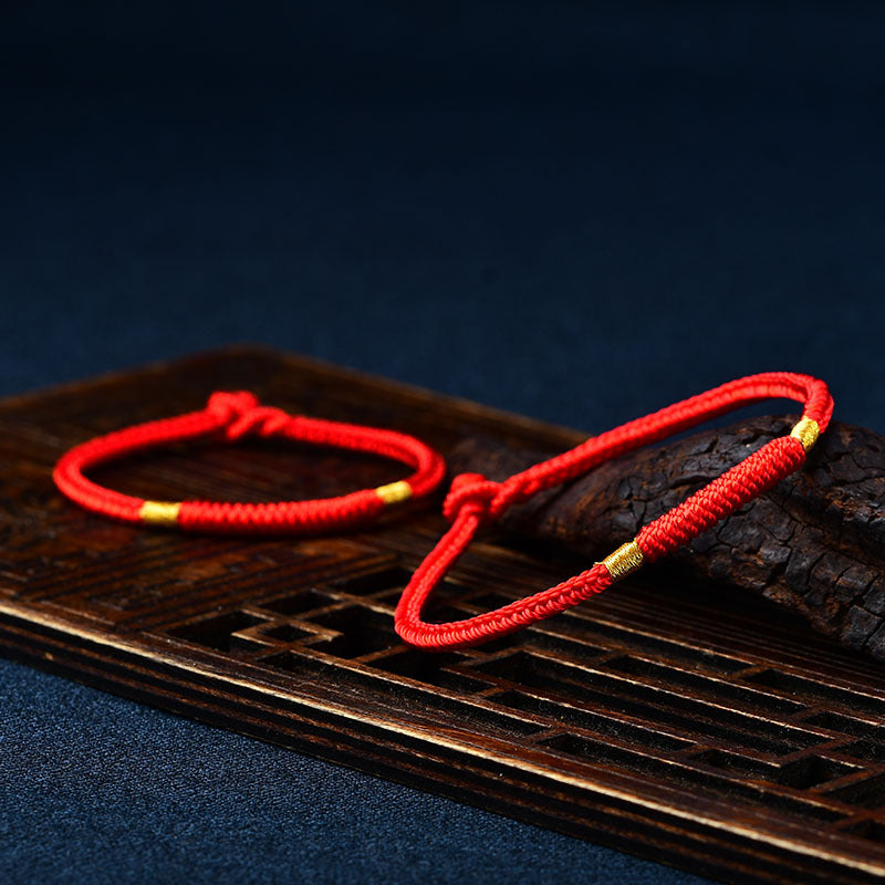 Lebensarmbänder für weibliche Kaninchen mit Dorje-Knoten, rotes Seil