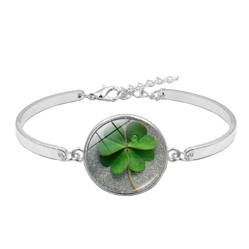 Lucky Four-leaf Clover Time Stone Female Gift Bracelets