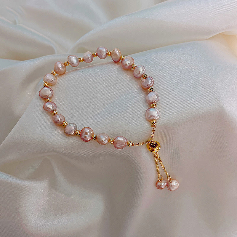 Women's Zircon Pearl Bee Buckle French Vintage Court Bracelets
