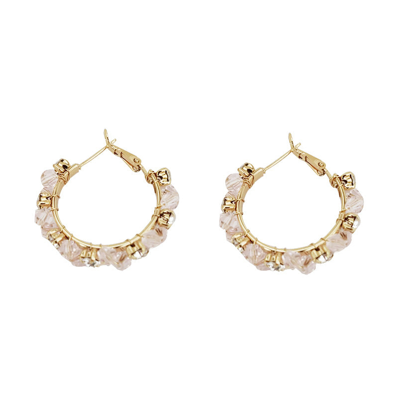 Boucles d'oreilles élégantes en forme de fleur de diamant, simples, sauvages, à la mode