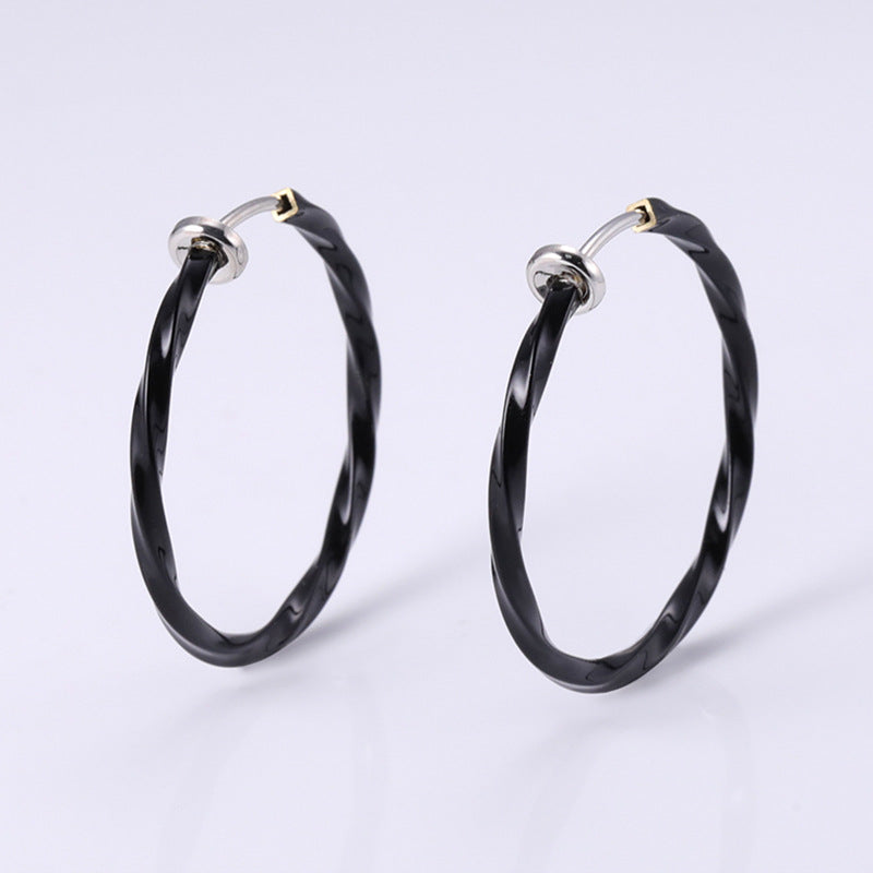 Versatile Glamorous Exaggerated Spring Twisted Big Ear Clip