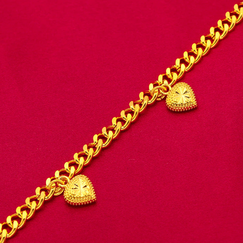 Women's Flat Style Buckle Alluvial Gold Small Peach Bracelets