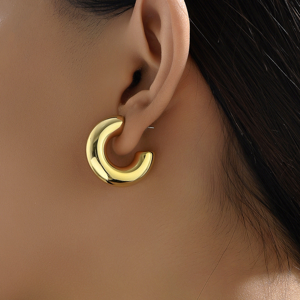 Small Ear Trendy Exquisite Acrylic Candy Color Rubber Effect Paint Rings