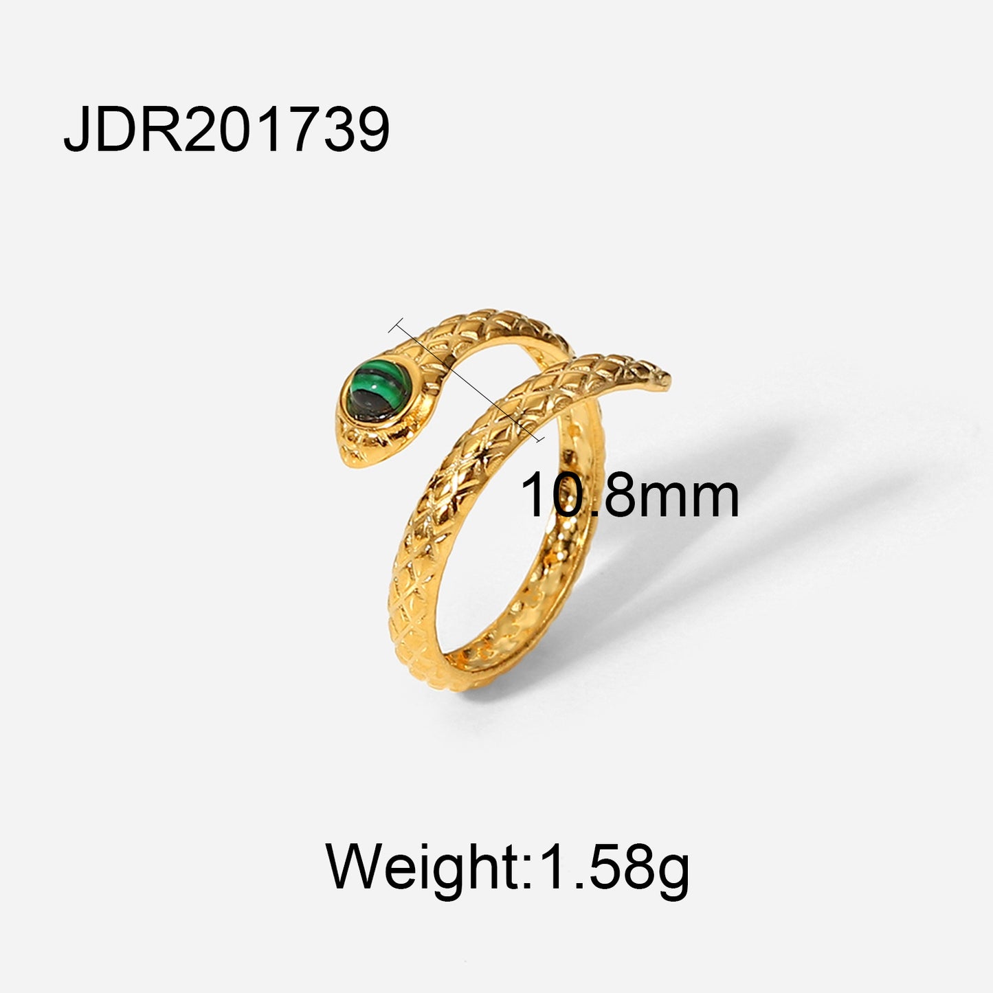 Women's Gold-plated Stainless Steel Fashion Geometric Colorful Rings