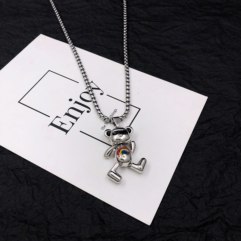 Bear Male And Female Personality Hip Hop Necklaces