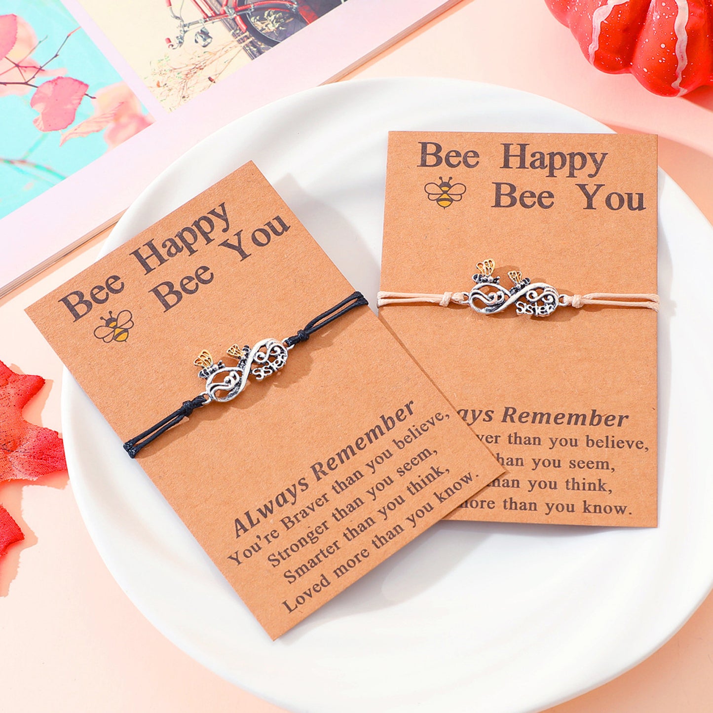 Creative English Letters Little Bee Hand-woven Friendship Bracelets