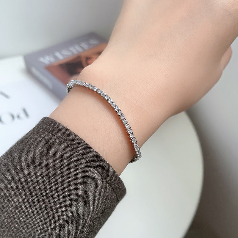 Damen-Diamant mit hohem Kohlenstoffgehalt für Design-Sterlingsilber-Armbänder