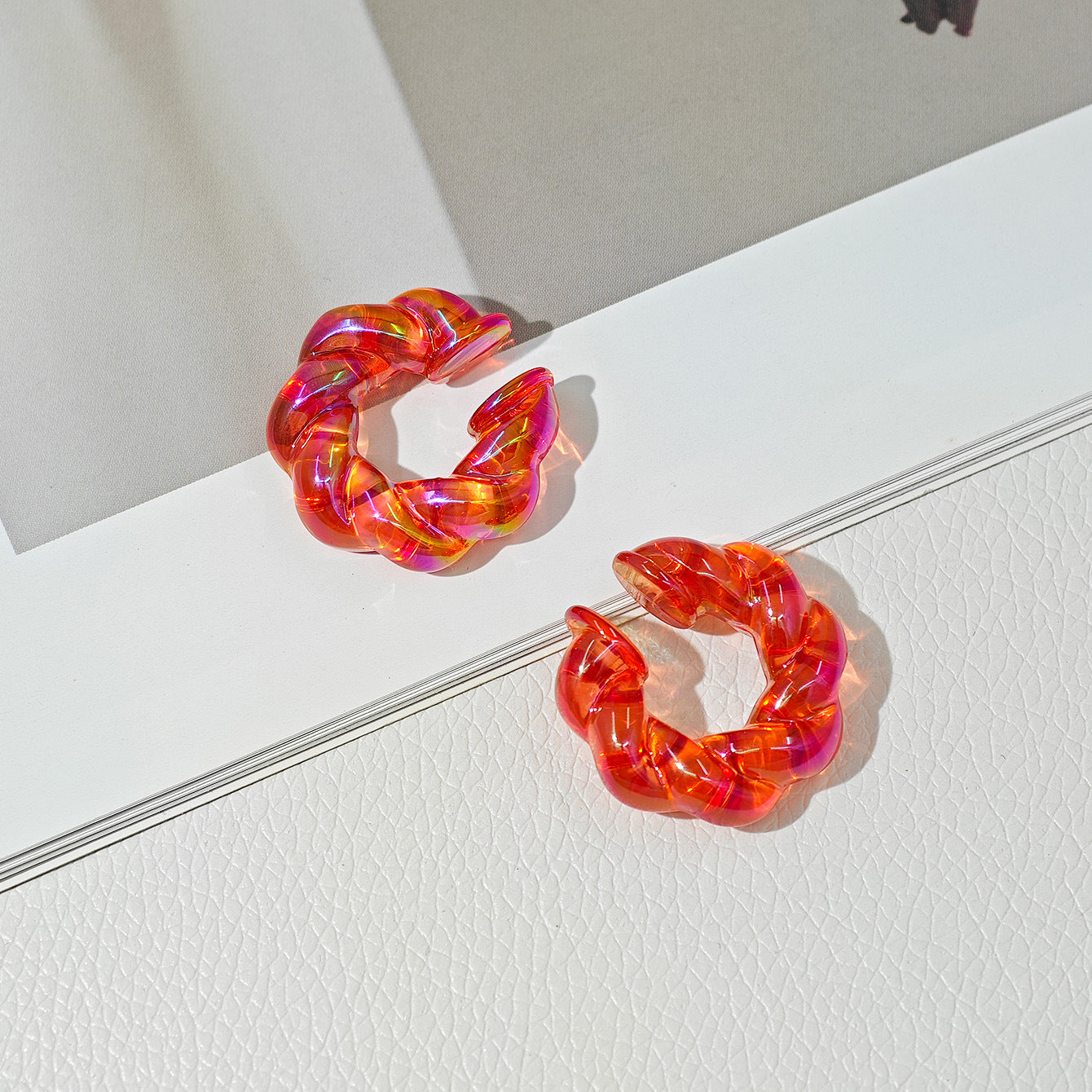 Acrylic Candy Color Matte Simple Design Ear Clip