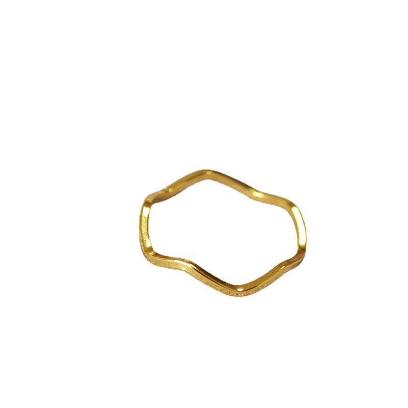 Simple Wave Curve Brass Gold-plated Wind Rings