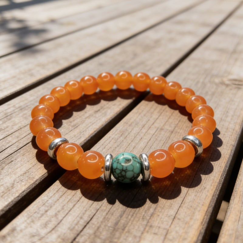Natural Stone Prosperity Good Luck Orange With Bracelets