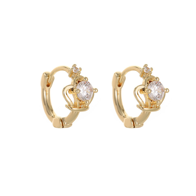 Women's Classic Style Simple Zircon Clip Temperamental Minority High-grade Ear Buckle
