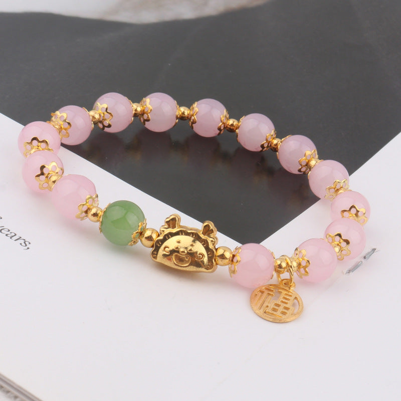 Imitation Agate Exquisite Iron Flower Fu Bracelets