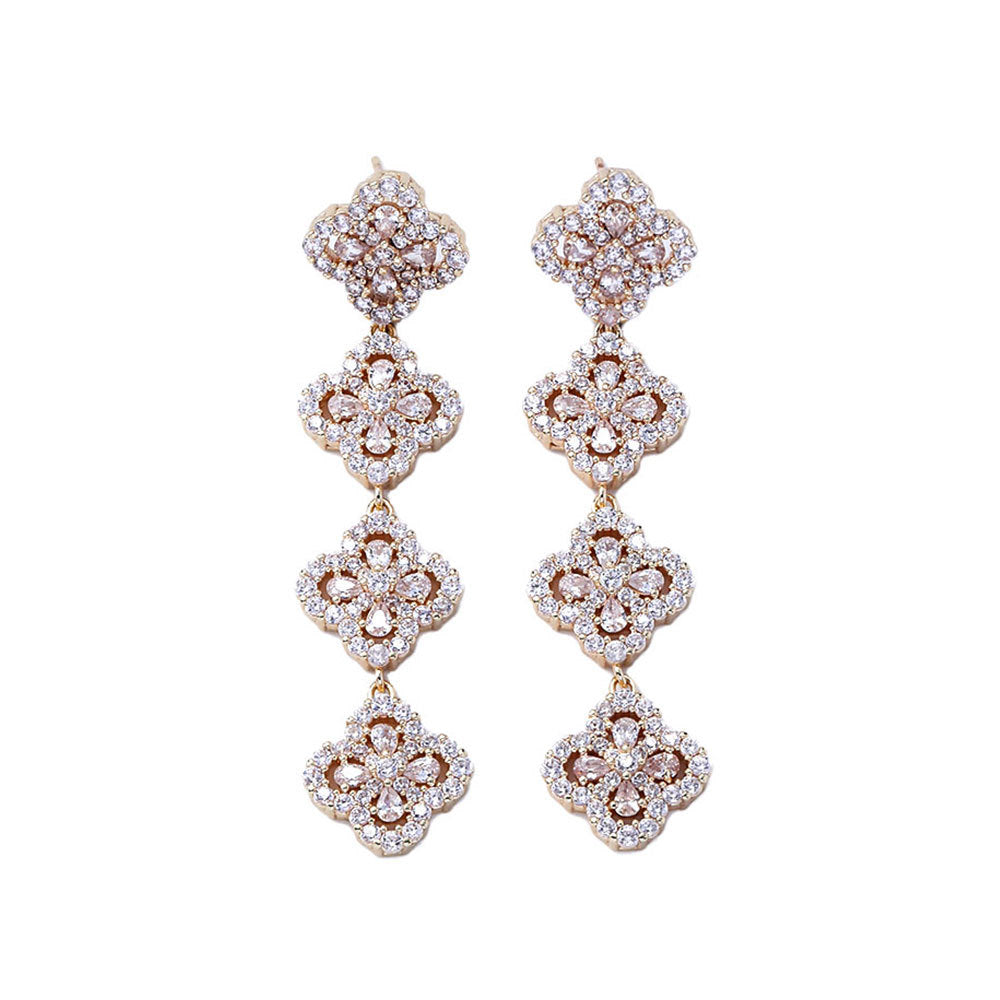 Women's Zircon Flower Diamond Open-ended Fashion Exquisite Minority Design Light Luxury Jewelry Set