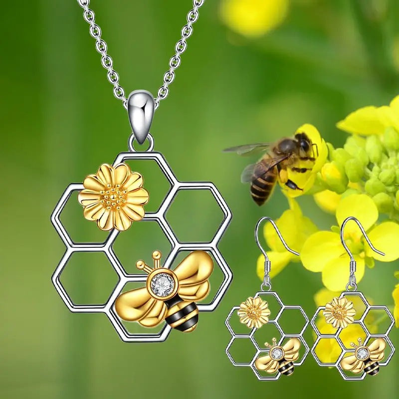 Dust Extract Exquisite Love Dolphin Bee Sunflower Fashion Jewelry Set