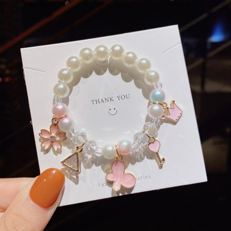 Children's Pearl Cartoon Cute Gradient Color Decoration Bracelets