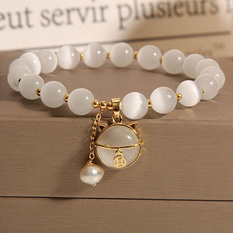 Cat Opal Female Design High-grade Simple Coin Beads Bracelets