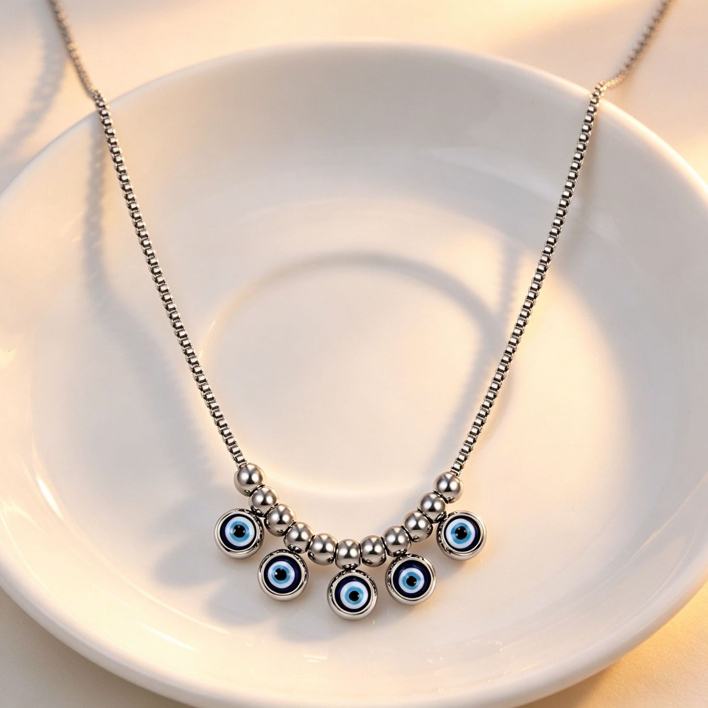 Steel Diamond Tassel Simple Niche Daily Versatile Twin Necklace