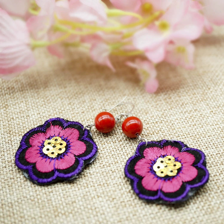Bohemian Style Single Wear Peacock Fur Earrings