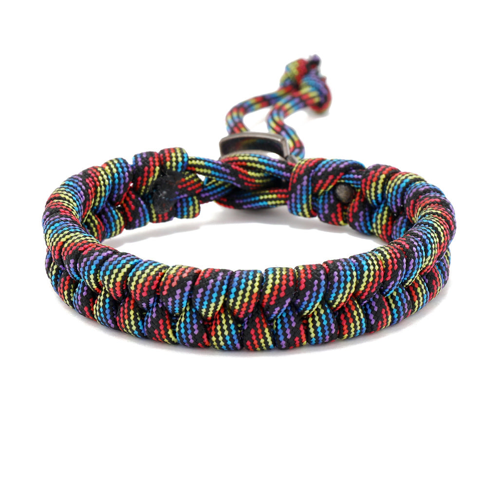 Women's & Men's Hand Weaving Outdoor Camouflage Parachute Cord And Bracelets