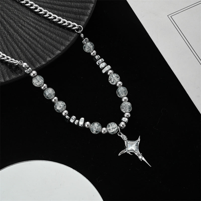 Women's & Men's Bead Cross Stitching Titanium Steel No Fading Necklaces