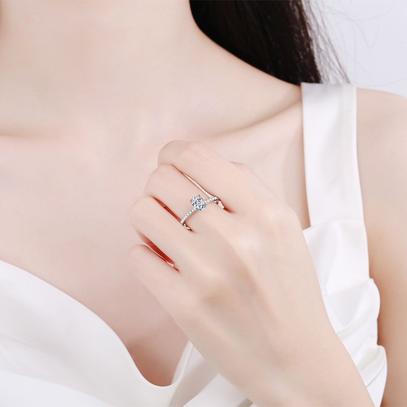 Women's Sier Big Diamond Proposal Shaped Diamond-shaped Rings