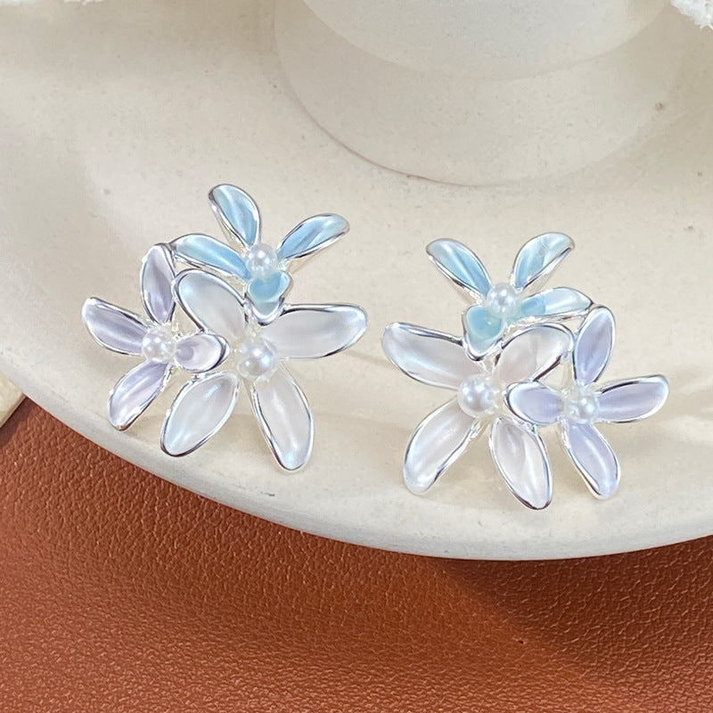 Women's Luxury Fashion Sweet Painted Thin Petal For Niche Personality Unique Earrings