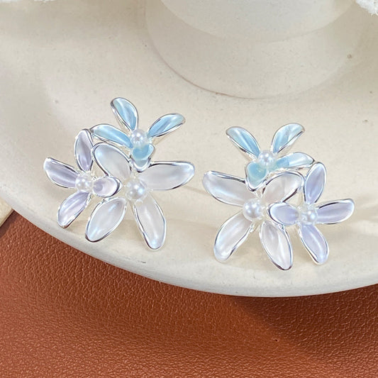 Women's Luxury Fashion Sweet Painted Thin Petal For Niche Personality Unique Earrings