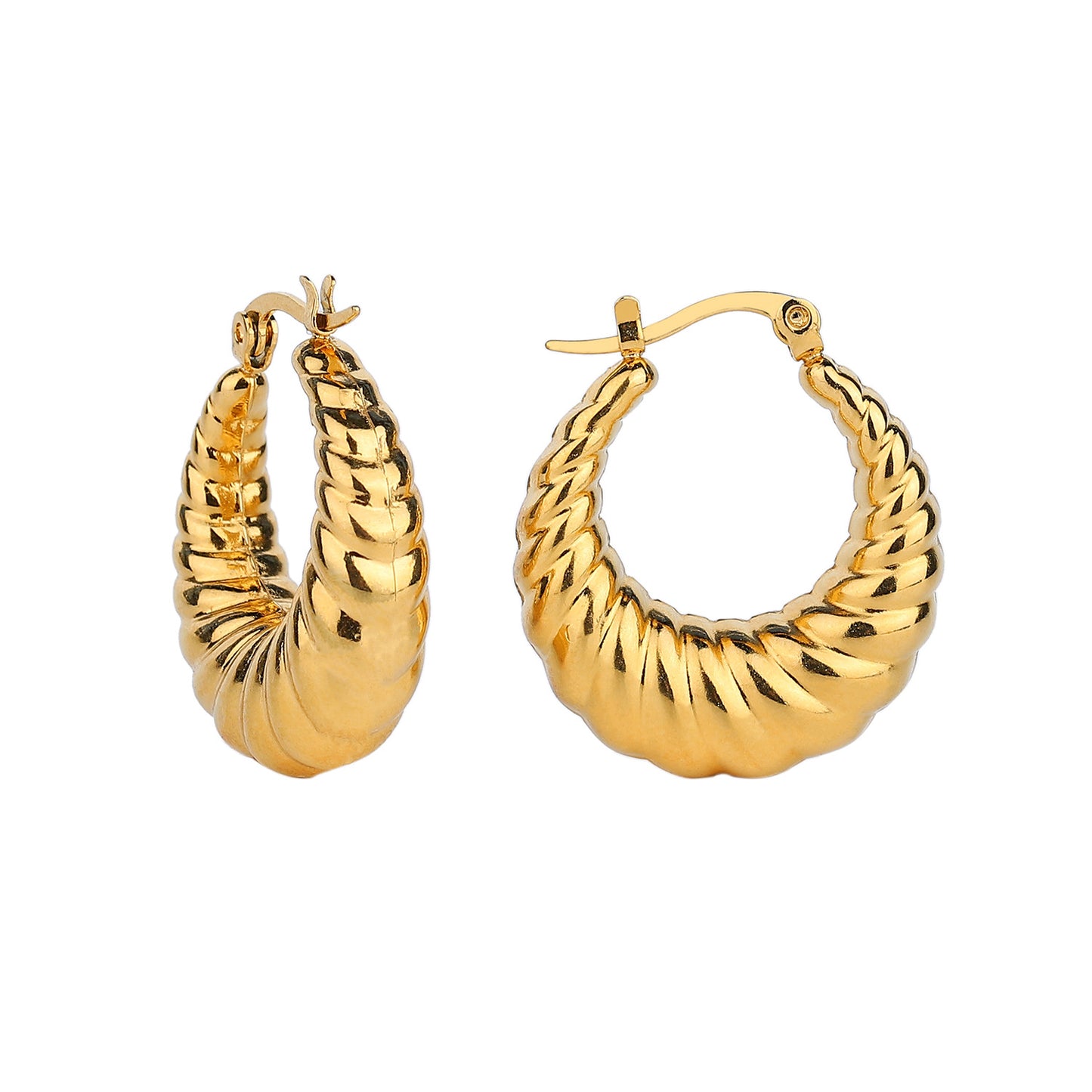 Women's Claw Bag Gold Plated Stainless Steel Ring-shaped Earrings