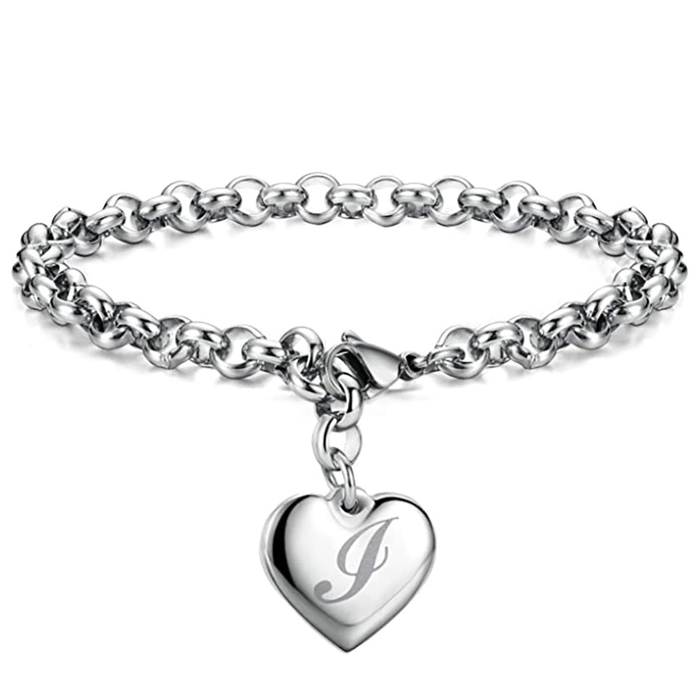 Letters Fashionable Lettering Titanium Steel Female Bracelets