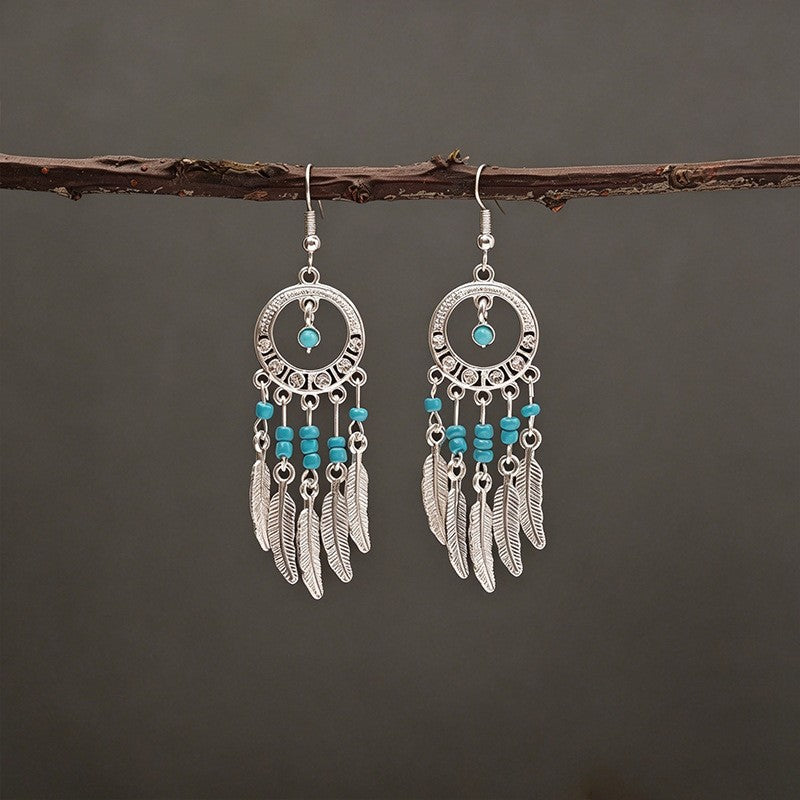 Bohemian Tassel Water Drop Summer Vacation Style Dopamine Earrings
